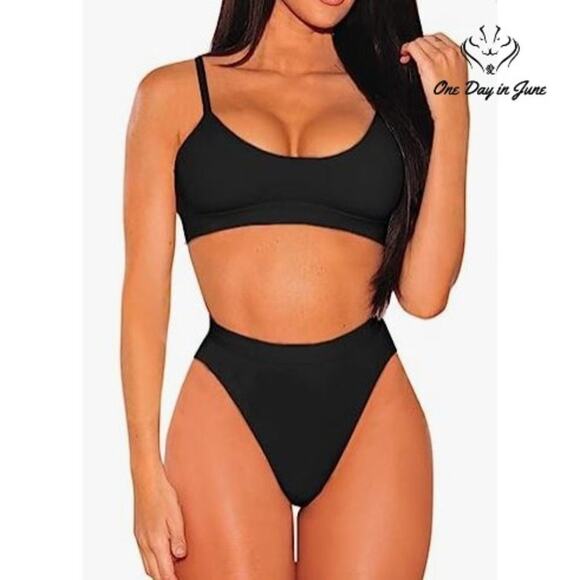Pink Queen Push Up High Waist Cheeky Bikini Swimsuit Size M - Picture 1 of 5